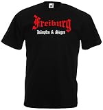 World of Shirt Herren T-Shirt Freiburg kämpfen und Sieg
