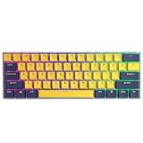 BOYI 61 Mini mechanische Tastatur, Mini RGB PBT Keycap Cherry MX Switch 60% kompakte RGB mechanische Gaming-Tastatur (Cherry MX Blue Switch, BOYI Bee Color)