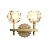 Deko Schlafzimmer Wandlampe, Vintage Industrial Deko Wandlampen Innen, Lampen Wohnzimmer Modern Deko Gold Flur Landhaus Wandleuchte Innen, 2-Flammig S