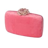 Iryna Damenmode Abschlussball Handtasche Damen Hochzeit Party Blume Schloss Abend Clutch Bankett Geldbörse Schultertasche, rose, M