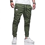 Mingfa.y Cargohose Schwarz 176 Cargohose mit Taschen Frachthose Outdoorhose Modisch Einfarbige Atmungsaktiv Fitnesshose Lässige Bequeme Stoffhose Leichte Baggy Jogginghose L