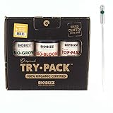 IVORYS-GARDEN BioBizz Trypack Indoor 3 x 250 ml + Pipette Pflanzendünger NPK Flüssigdünger Starter Pack Set Grow Bloom Top Max Booster Blumendünger Erde light mix All mix organisch Komp