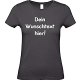 Shirt-Panda Damen T-Shirt mit Wunschtext Wunschdruck · Brust und oder Rücken Druck Personalisiert Personalisierbar Sprüche Anpassen Women Wunschname Frauen Schwarz L
