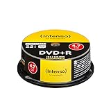 Intenso DVD+R 4,7 GB 16x DVD-Rohlinge bedruckbar kratzfest 25er Sp