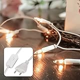 Hellum 832051 Lichterkette mit schalter 20 Pisellokerzen klar / 4,35 m/innen/Zuleitung 1,5 m weiß