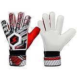 Grevosea Kinder Torwarthandschuhe, Premium Torhüterhandschuhe für Jugendliche und Erwach, Tormannhandschuhe mit extra starkem Grip mit Fingersave, Rutschfes Größe 5/6/7/8/9/10