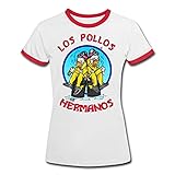 Spreadshirt Breaking Bad Los Pollos Hermanos White Pinkman Frauen Kontrast T-Shirt, L, Weiß/R