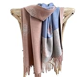 UKKO Schal Kaschmirschal Winter Frauen Pashmina Tücher Warme Decke Wraps Weibliche Foulard Dicke Schals Hijab-N