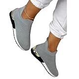 Damen Mode Turnschuhe Elegant Elastische Slip-on Flache Schuhe für Frauen Mesh Obermaterial Atmungsaktive Sneak