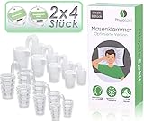 PhysioSpirit 92361 - Schnarchstopper 8er Set - Anti Schnarch Nasenklammer gegen kompensiertes Schnarchen* - Nasenspreizer aus weichem Silikon für ruhige Nächte (8 Stück)