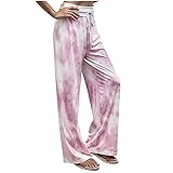 Orgrul Damen Pant Lange Haremshose, Sommerhose Leicht Freizeithose Bedruckte Boho Strand Hosen Lässige Haremshose Strandhose Bohemian Loose Sweathose Straight Bein Hose Stoffhose 6D (M, Z4)