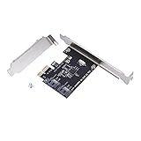 Zerone 2 Port PCI-E SATA Karte, PCI Express SATA 3.0 Controller 6 Gbit/s PCIe Karte SATA III Erweiterungskarte PCI-E Karten für Windows / Vista / Linux