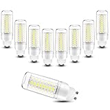 GU10 LED Maisbirnen 10W Äquivalent zu 100W Halogenbirnen GU10 Kaltweiße LED Glühbirne 6000K, Energiesparlampe, Kein Flimmern, Kein Dimmbar, 1000LM, AC 220-240V, 8 Pack
