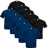 Fruit of the Loom Herren T-Shirt Valueweight, 10er Pack, Mehrfarbig (Schwarz/Marineblau), XXX-Larg