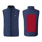 Feixunfan Beheizte Weste, elektrisch, USB, warm, Sicherheit, intelligente beheizte Weste, für Herren und Damen, Heizmantel für Schnee, Wandern (Farbe: Schwarz, Größe: M)