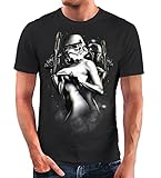Neverless® Herren T-Shirt Fantasy Sternenkrieger Blockbuster Parodie Printshirt Fashion Streetstyle schwarz 4XL