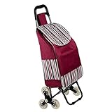 HAOJON Einkaufswagen Tragbare Allzweckwagen Faltbarer Trolley Leichter Treppensteigwagen mit Dreieck-Kristallrad - 110 Pfund Kapazität, Schwarz a/C