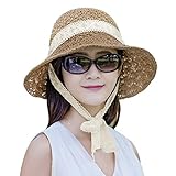 BXT Faltbar Damenhut Fischerhut, Baumwolltuch Mütze, Sommer Einfarbig Curling Sonnenhut, Frau Reisen Sonnenschutz Eimer Hut UV Schutzkappe UPF 50 +