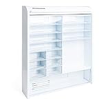 Weinberger 06806 Jalousie Medizinschrank mit Kindersicherung für Hausapotheke mit 14 Schubfächern, Kunststoff Weiss, Medikamentenschrank, Arzneischrank, 48 x 42 x 10 cm HxBxT