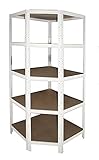 shelfplaza® HOME Eckregal Schwerlast 200x60x30cm weiß/Metall Eckregal stehend mit 5 Böden/Corner Shelf 175kg Tragkraft Schwerlastregal Ecke/Steckregal verzinkt Eckregal Keller Garagen Reg