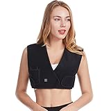 Waschbare, leichte Wärmerweste, elektrisches USB-Ladekabel, beheizte Weste, Outdoor-Bodywarmer 3 optionale Temperaturen. Gr. XX-Large, Schw