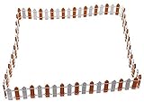 FFVWVGGPAA Gartenzaun Beeteinfassung Zaunelemente Mini Garden Home House Dekoration Mini Micro Landschaftsdekoration Handgemachter Holzzaun F001015(Color:Orange)