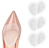 URAQT Fusspolster Pads,3 Paar Silikon Pads Vorfuß Gelpolster Vorderfuß Schuheinlagen Antislip für Gelpolster Vorderfuß Fersenschutz High Heels Schuhpads, Einlegesohlen Vorfuß, Ballenp