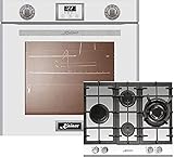 Kaiser Gasherd-Set EG 6374 W + KCG 6394 W, Einbau-Backofen 60cm in Weiß/Gas Backofen/Gas-Kochfeld 60 cm/Autark/Drehspieß/Grill/Heißluft/Selbstreinigung/Erdgas/Propang