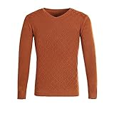 PANBOB Sweater Herren V Ausschnitt Einfarbig Dünnschliff Strickwaren Herren Horizontale Streifen Kreuz Plaid Langarm Pullover Herren Regular Fit Mode Lassig Sweater H