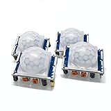 Electreeks ® | PIR Sensor - 4 sensibel einstellbare PIR Bewegungsmelder infrarot HC-SR501 12V (4,5V - 20V DC) - Original für Arduino & Raspberry Pi - Set 4 Stück