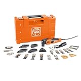 Fein MULTIMASTER MM 700 Max Top (Multitool mit 5 m Kabel, 450 W, Multifunktionswerkzeug für Holz, Metall, Schleifen usw., inkl. 60-teiliges Zubehör-Set mit Kunststoffkoffer) 72296861000