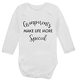 Flox Creative Baby-Strampler mit langen Ärmeln, für Großeltern Gr. 0-3 Monate, weiß