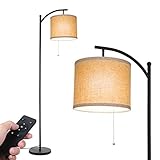 Stehlampe Wohnzimmer, Tomshine Stehleuchte mit Stoff Lampenshirm und Eisen Basis, Klassische Modern Standleuchte mit E27 LED Warmweiß Birne für Wohnzimmer, Schlafzimmer, Büro [Energieklasse A+++]