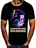 Kann Dich Nicht hören Ich zocke Zocker Headset Gamer Player T-Shirt (M)