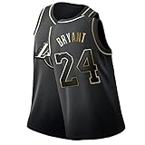 JYNL Kobe Bryant Laker 24# Basketball Trikot Herren,Fans Gedenken Stickerei Mesh Atmungsaktives Schnelltrocknend Basketball Jersey（S-2XL） Black Gold-S