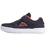 Kappa Dalton Kids für Mädchen & Jungen , klassische Kinder-Sneakers , Elastik-Schnürung mit Klettverschluss für optimalen Halt , coole Freizeit-Looks auf Spielplatz & Schulhof, Blau/Orange, Gr: 33 EU
