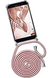 ONEFLOW Handykette 'Twist Case' Kompatibel mit Samsung Galaxy A3 (2017) - Hülle mit Band abnehmbar Smartphone Necklace, Silikon Handyhülle zum Umhängen Kette wechselbar - Roseg