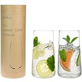 BeEco Öko Wassergläser 530ml | Elegant & Praktisch Gin und Tonic Gläser | Trinkgläser 2er Set | In einer Pappröhre | 100% Recycleb