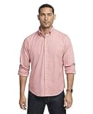 Izod Herren Slim Fit Saltwater Long Sleeve Shirt Hemd mit Button-Down-Kragen, Mineral Red Mini Check,