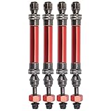 4-teilige RC-Car-Antriebswelle Metall Vorne Hinten CVD-Antriebswelle RC-Getriebeachse Kompatibel mit Traxxas Slash 4X4 1/10 RC Car(rot)