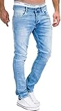 MERISH Jeans Herren Slim Fit Jeanshose Stretch Designer Hose Denim 9148-2100 (33-32, 9148 Hellblau)