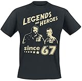 Terence Hill Bud Spencer T-Shirt Herren - Legends and Heroes (Schwarz) (XL)