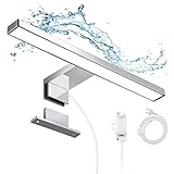 LED Spiegelleuchte, Hommie Spiegelleuchte mit Schalter 5W 4000K Neutralweiß Badezimmer Lampe Spiegelleuchte, Schrankleuchte, Schminklicht, Badbeleuchtung, IP44 Wasserdicht, Produktlänge: 300