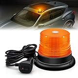 LED Rundumkennleuchte,12V-24V Gelb Rundumleuchte mit magnetischem und 3 Meters-Kabel für Gabelstapler-Traktor Golfwagen UTV Anhänger SUV…