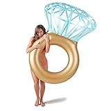 GOODS+GADGETS Aufblasbarer Diamantring Schwimmreifen - Schwimmring als romantische Diamant B