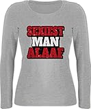 Shirtracer Karneval & Fasching Kostüm Outfit - Sexiest Man Alaaf - S - Grau meliert - Geschenk - BCTW071 - Langarmshirt D