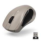 Hama Computermaus kabellos (Funkmaus mit 7 Tasten, Geräuschlose Laserfunkmaus für PC, Laptop und Notebook für Rechtshänder, 600/1200/3200 dpi, Windows 11/10/8/7/Vista/XP, MAC) beig