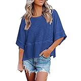 Tshirt Damen Oversize Kurzarm: Tshirt Oversize Kurzarm Longshirt Oberteile Sommer Tee Tops Locker Casual Shirt Lässig Basic Bluse Sweatshirt Sommershirts Für Frauen,Teenager M