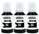 SupplyGuy Tinte kompatibel mit Epson 102 Schwarz für EcoTank ET 2700 2750 2751 2756 3700 3700 3750 4750 (3X 127ml)