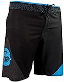 GUGGEN Mountain Badehose für Herren Boardshorts 1802 mit Nahtloser Reißverschlusstasche Surfshorts Badeshorts Beachshorts Männer mit Muster Schwarz Blau L